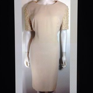 Donna Morgan Plus Pearl Beaded Lined Sheath Dress